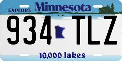 MN license plate 934TLZ