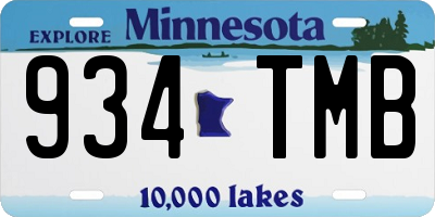 MN license plate 934TMB