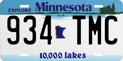 MN license plate 934TMC