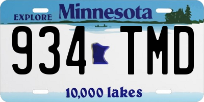 MN license plate 934TMD