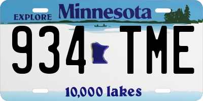 MN license plate 934TME