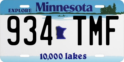 MN license plate 934TMF
