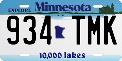 MN license plate 934TMK