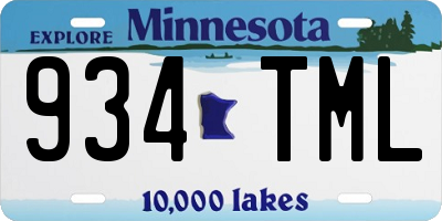 MN license plate 934TML
