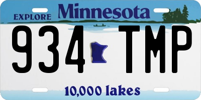 MN license plate 934TMP