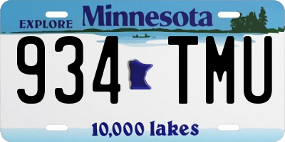 MN license plate 934TMU