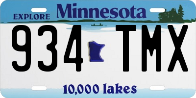 MN license plate 934TMX