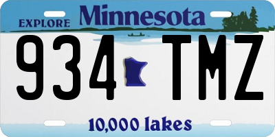 MN license plate 934TMZ