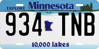 MN license plate 934TNB