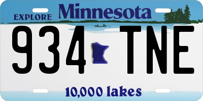 MN license plate 934TNE