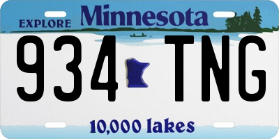 MN license plate 934TNG