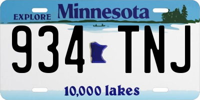 MN license plate 934TNJ