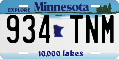 MN license plate 934TNM