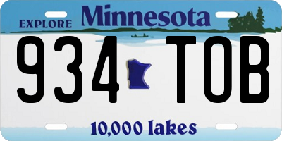 MN license plate 934TOB