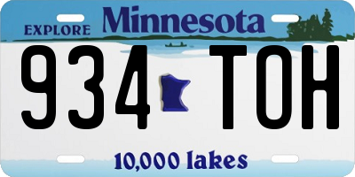 MN license plate 934TOH