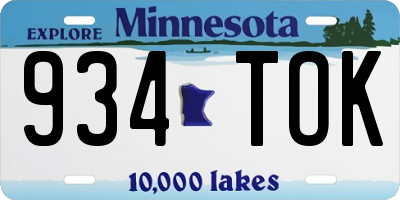 MN license plate 934TOK