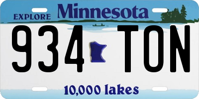 MN license plate 934TON