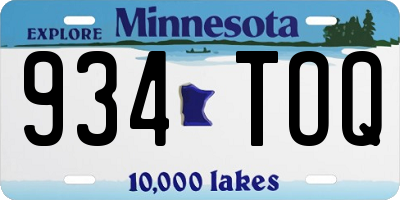 MN license plate 934TOQ