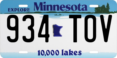 MN license plate 934TOV