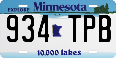 MN license plate 934TPB