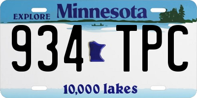 MN license plate 934TPC