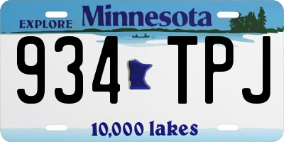 MN license plate 934TPJ