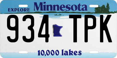 MN license plate 934TPK