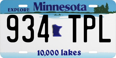 MN license plate 934TPL