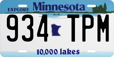 MN license plate 934TPM