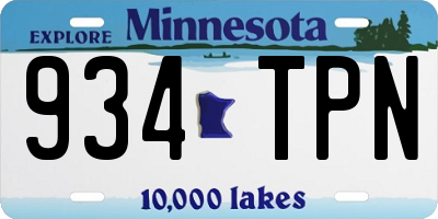 MN license plate 934TPN