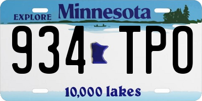 MN license plate 934TPO