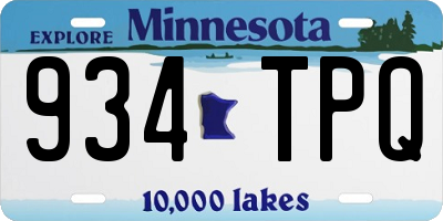 MN license plate 934TPQ