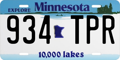 MN license plate 934TPR