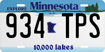MN license plate 934TPS