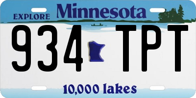 MN license plate 934TPT