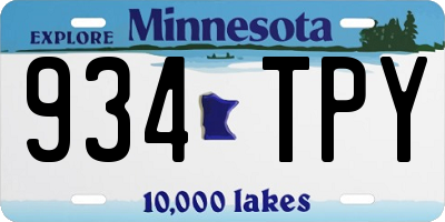 MN license plate 934TPY