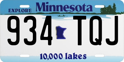 MN license plate 934TQJ