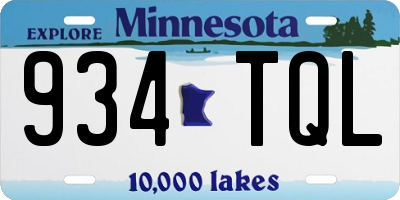 MN license plate 934TQL