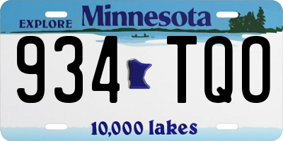 MN license plate 934TQO
