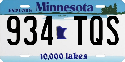 MN license plate 934TQS
