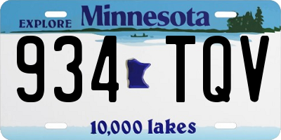 MN license plate 934TQV