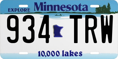 MN license plate 934TRW