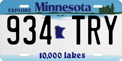 MN license plate 934TRY