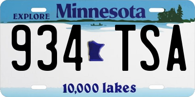MN license plate 934TSA
