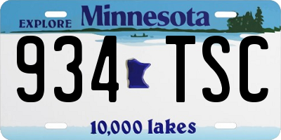 MN license plate 934TSC