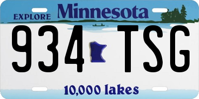 MN license plate 934TSG