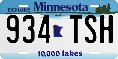 MN license plate 934TSH