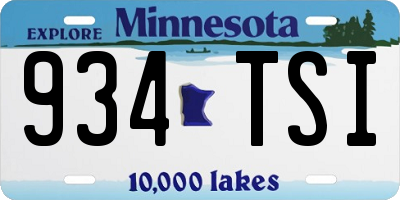 MN license plate 934TSI