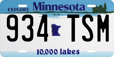 MN license plate 934TSM