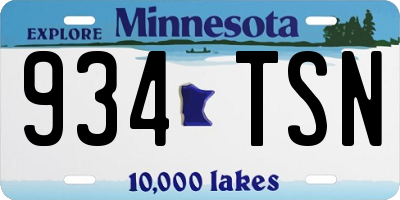 MN license plate 934TSN